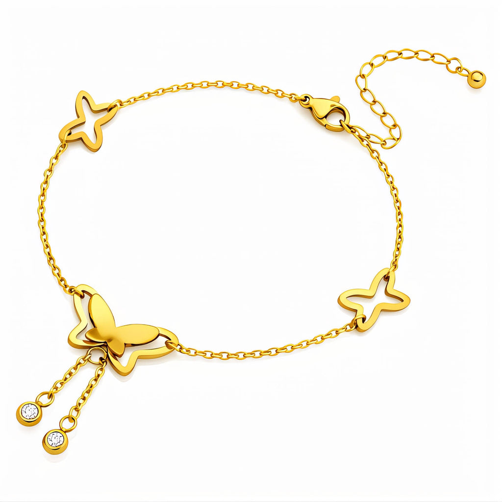Anklet - Ankle bracelet 18K Gold Plated Steel